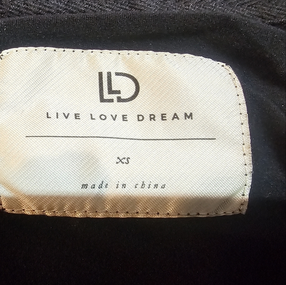 Live Love Dream Women’s XS Full Zip Hoodie Black Gray Athleisure Colorblock LLD - Picture 5 of 12